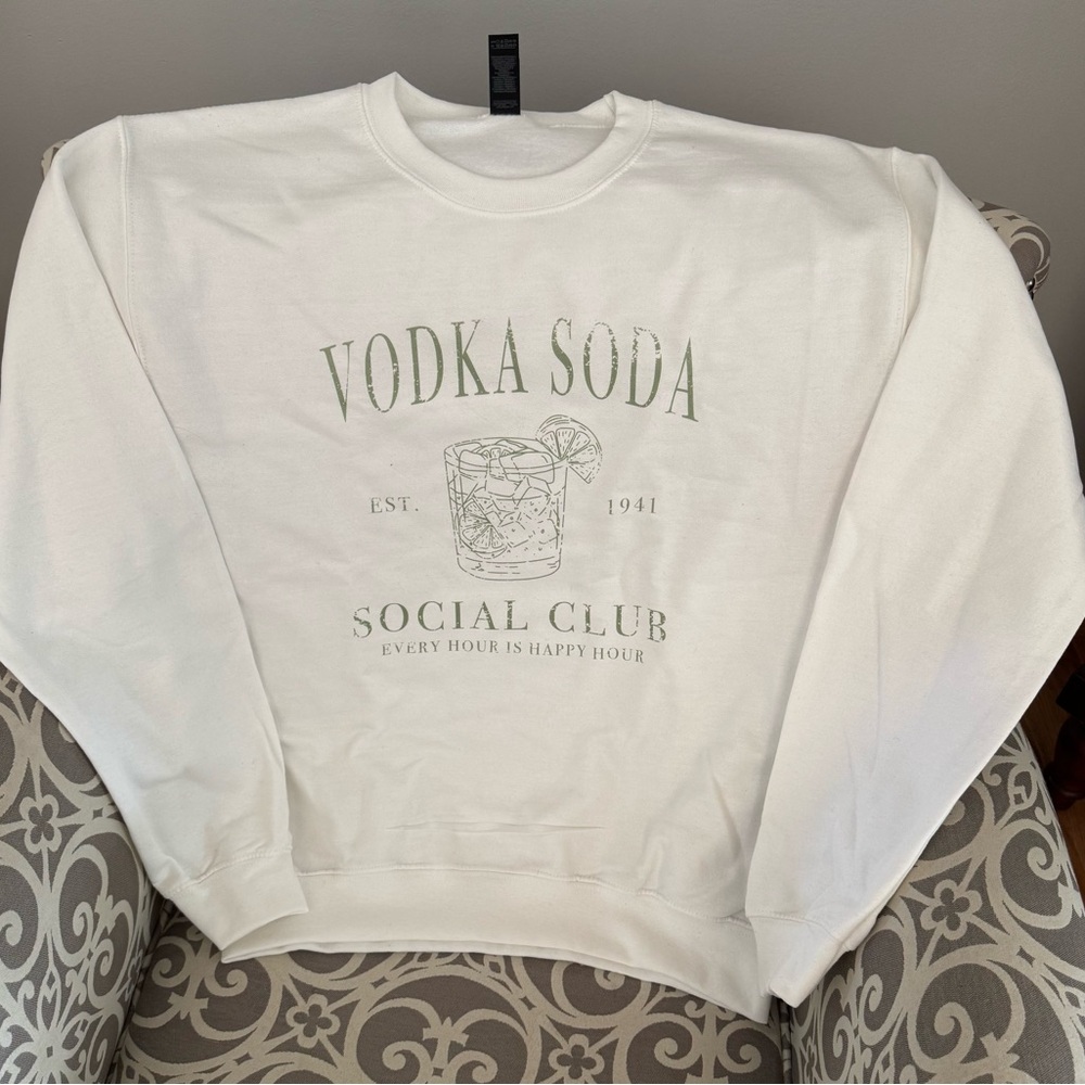Vodka Soda Social Club White Sweater